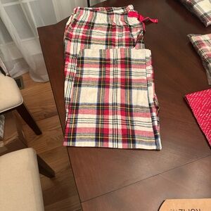 Plaid Lounge Pants with Red Accents